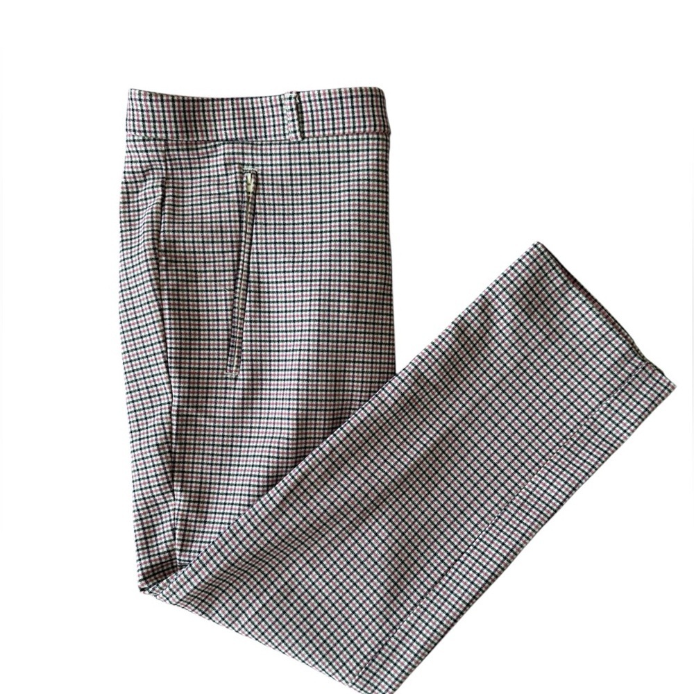 Banana Republic Woman’s Pink, Brown & Black Checkered Ankle Dress Pants